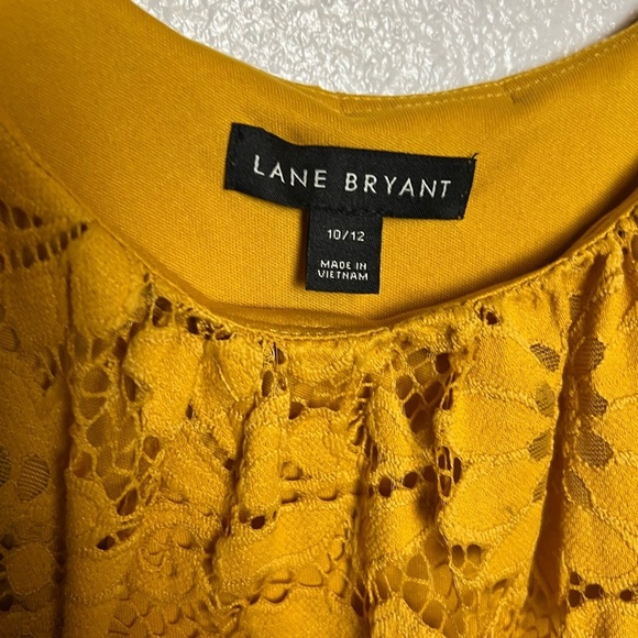 Vintage Lane Bryant Lace Crepe Tank Dress Golden Spice Size 10/12 - Picture 5 of 8
